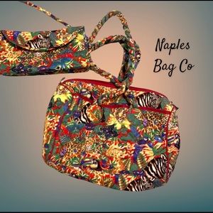 Jungle print quilted handbag